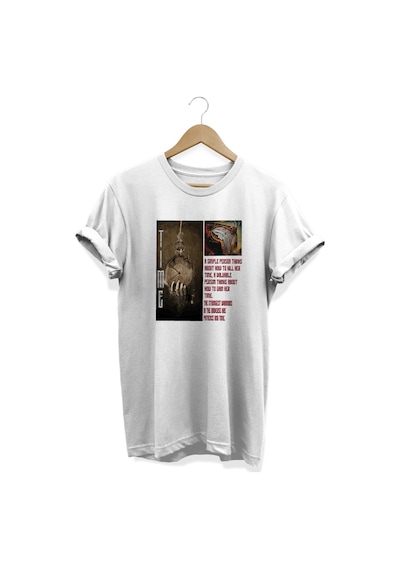 Time Baskılı Beyaz T-shirt Beyaz
