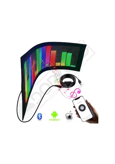 Bluetooth Lu Telefon Kontrollü P32128 Flexible Matrix Led Ekran 5v 705 220mm