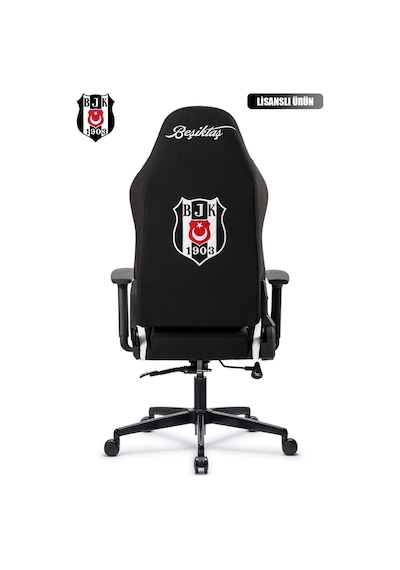 Fanchair X Beşiktaş Siyah Beyaz Kumaş Lisanslı Oyuncu Koltuğu-75