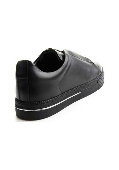 Bambi Siyah Antik Hakiki Deri Erkek Sneaker E01610197141