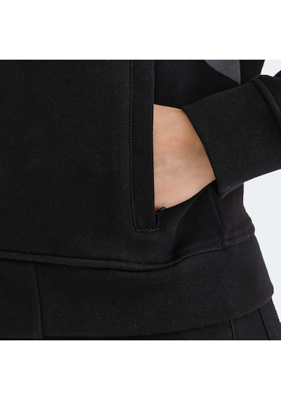 Slazenger VICTORY Kadın Fermuarlı Dik Yaka Cepli Siyah Sweatshirt