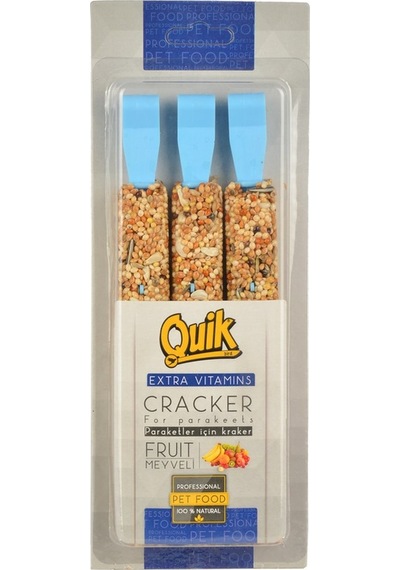 Quik Quik-195 Paraket Kuşu Krakeri - Meyveli - 3'lü