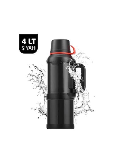 Kampcı Paslanmaz Çelik Termos 4 Litre 48 Saat Sıcak-soğuk Black 9009 Siyah