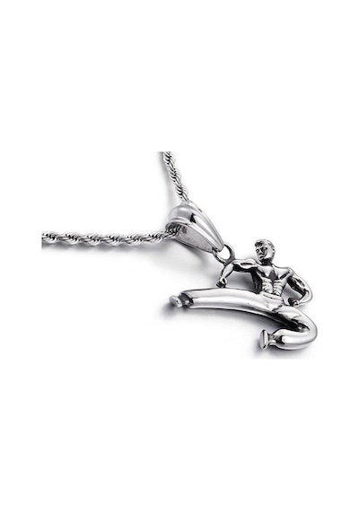 Kung Fu Unisex 925 Ayar Gümüş Kaplama Kolye Gümüş