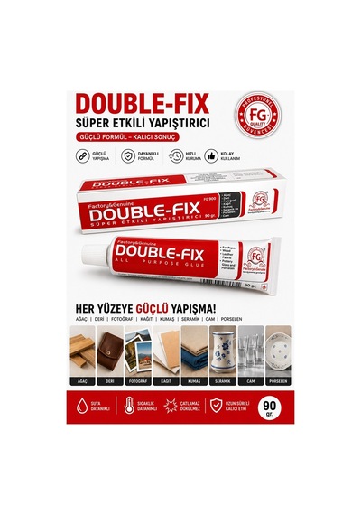 Sıvı Yapıştırıcı 90 Gr Tüp Double-fix Çok Amaçlı Kuvvetli Yapıştırıcı 1 Adet Okul Büro Yapıştırıcısı Kağıt Karton