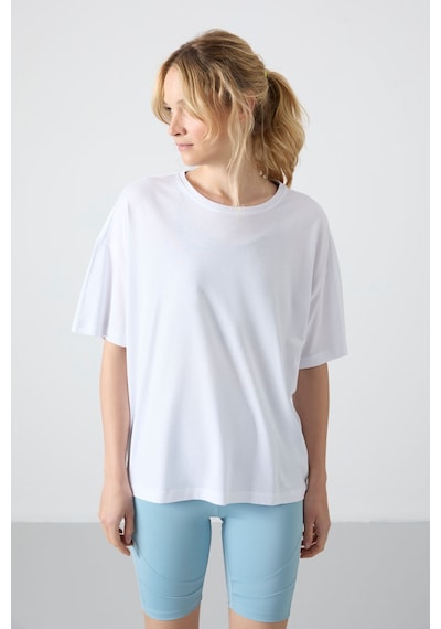 Oversize Fit Basic O Yaka 3lü Paket Beyaz Kadın T-shirt 97285 Beyaz