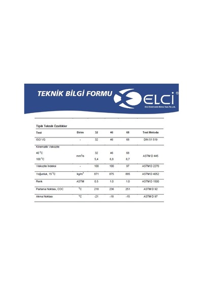 Vakum Pompaları İçin Özel Mineral Yağ 1 Lt.