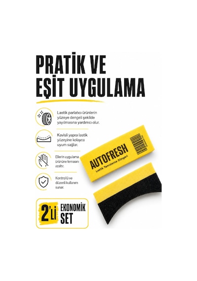 Oto Lastik Parlatma Süngeri Tampon Parlatıcı Ve Lastik Bakım Uygulama Süngeri 2 Li Set