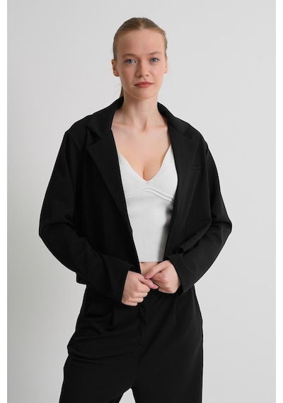 Alexandergardı Astarsız Crop Blazer Ceket Siyah