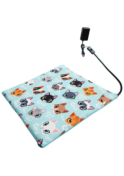 Kedi Minderi Isıtmalı Model 45x45cm 12v Adaptörlü Su Geçirmez Kdtes87