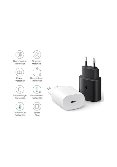 Samsung Galaxy A73 S22 S23 A23 M23 M33 A53 Uyumlu Android Type-C Ultra Hızlı Şarj Cihazı / Şarj Aleti 22.5W 3.0 Amper Şarj Başlığı Adaptör