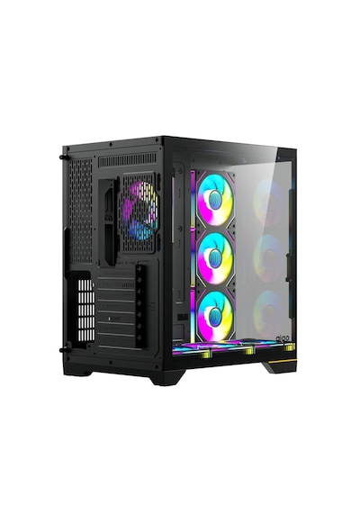 Aıgo Ft418 Ultra Siyah 7x L17 Argb Fanlı 850w 80+ Bronze Gen5 Lcd Mid Tower Kasa
