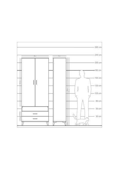 Arges Dolap 3 Raflı 2 Çekmeceli Tek Askılı 88x30x221 Antrasit... Antrasit Arges Dolap 3 Raflı 2 Çekmeceli Tek Askılı 88x30x221 Antrasit... Antrasit