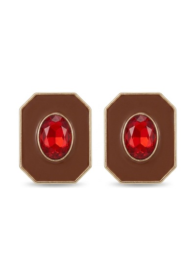 Çelik Vintage Altın Kaplama Bordo Küpe Kararmaz Hediye Kutulu Kadın Küpe Bordo - 880551641 Bordo