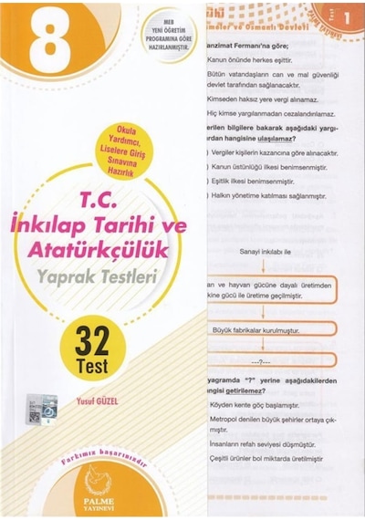 8 Sınıf Tc Inkılap Tarihi Ve Atatürkçülük Yaprak Test Palme Yay