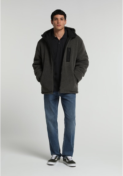 Colin's Colins Çift Taraflı Dış Taraf Teddy Regular Fit Kapüşonlu Fermuarlı Astarlı Erkek Antrasit Mont Cl1082381 Q1.v1 Ant