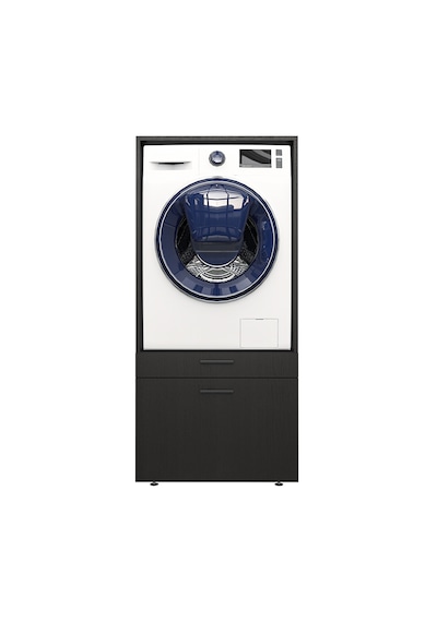 2 Çekmeceli Çamaşır Ve Kurutma Makinesi Dolabı, Banyo Dolabı Siyah
