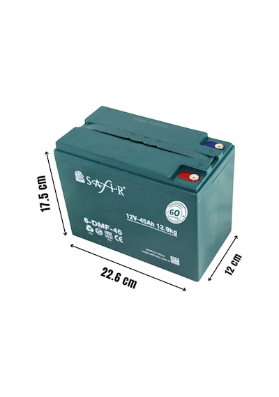 Safir Jel Akü 12 V - 45+ Ah 12.9kg 60 Ah Uyumlu