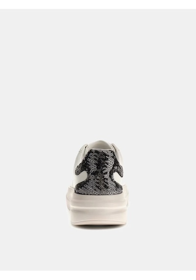 Guess Elbina Hakiki Deri Kadın Sneaker Ayakkabı Flfe10ele12 Gümüş