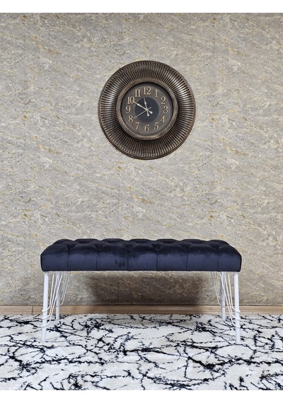 Zafir Beyaz Boyalı Tel Ayaklı 90 Cm Puf Bench - Puf - Bench - Kasalı Oturak - Oturak - Yatak Ucu Puf Füme
