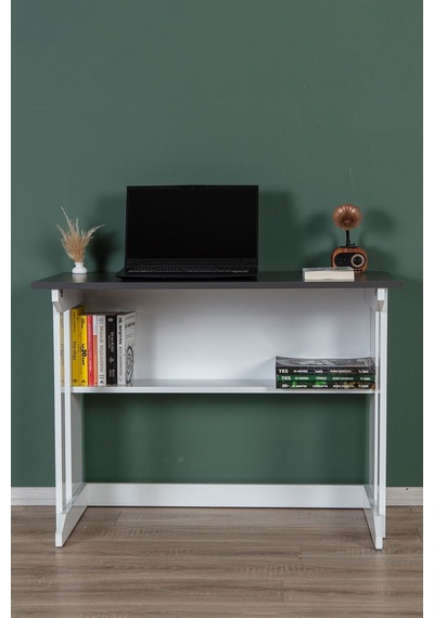 Enda Home Pillar Kütüphaneli Geniş Çalışma Masası 100x56 Cm Antrasit Enda Home Pillar Kütüphaneli Geniş Çalışma Masası 100x56 Cm Antrasit