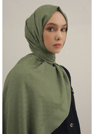 Armine Yeşil Link Desen Bambu Cotton Şal 48 Yeşil
