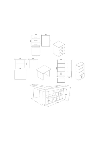 Robinhome Robin Home Boston L Ofis Çalışma Masası Ofis Büro Takımı Masa Seh