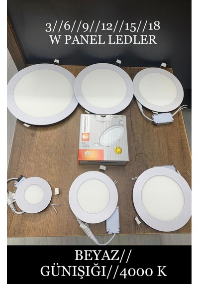 Noas 12w Sıva Altı Yuvarlak Slım Led Panel Gün Işığı 10adet Beyaz
