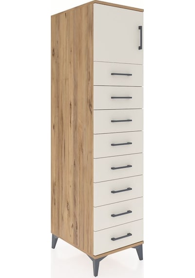 Kronos Dolap Tek Raflı 8 Çekmeceli Tek Kapaklı 44x59x182 Çam-... Çam Kronos Dolap Tek Raflı 8 Çekmeceli Tek Kapaklı 44x59x182 Çam-... Çam