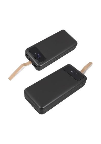 Powermaster 20000mah Powerbank Dijital Ekranlı 4 Usb 3 Kablo Type-c Lightning Micro Usb Led Fener