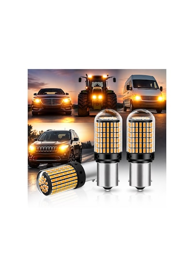 P21w 144 Ledli Ultra Parlak Geri Vites Park Ampül Tek Duy Turuncu 2 Adet
