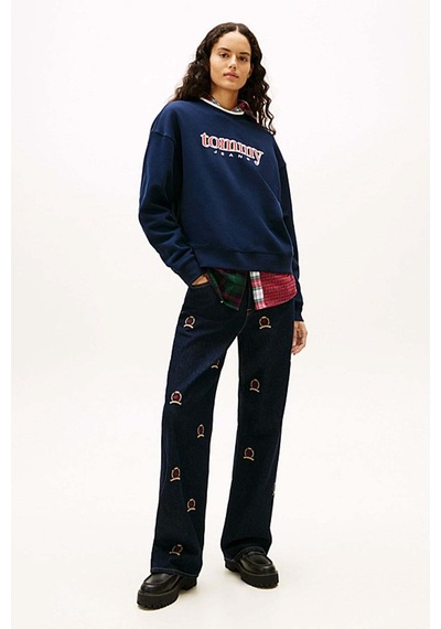 Tommy Jeans Kadın Sweatshirt-dw0dw22565-12528 Mavi