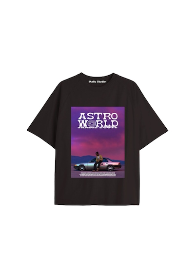 Kalic Studio Unisex Travis Scott Astroworld Tshirt Siyah-9
