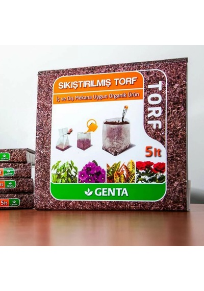 Genta Sıkıştırılmış Torf 5L Cocopeat Çiçek Torfu Çiçek Toprağı H N11.108