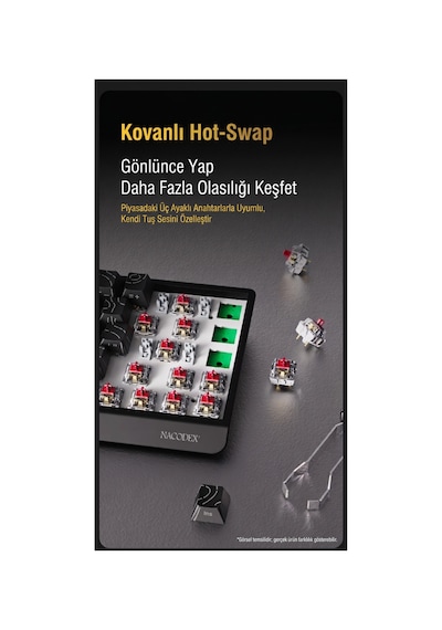Ajazz Nk68v2 Hot-swap Kablolu Mekanik Oyun Klavyesi Red Switch Bilek Askılı Desenli Beyaz