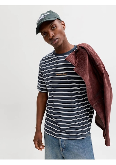 Jack & Jones Jack&jones Jornorrebro Stripe Tee Erkek T-shirt 12291021 Lacivert