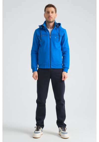 Shooter Sportswear Shooter Erkek Premium Kışlık Eşofman Takımı Regular Kapüşonlu Saks Mavi