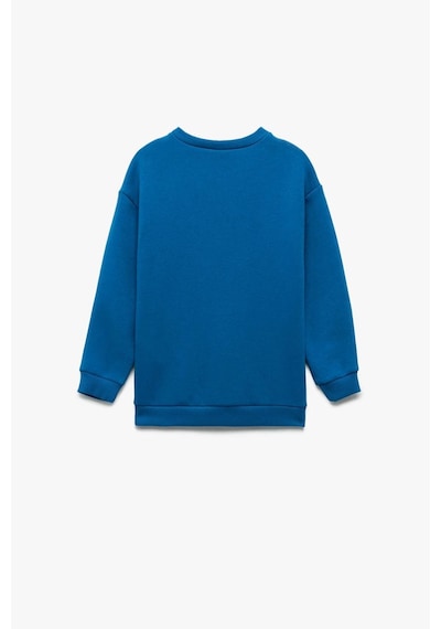 Koton Erkek Bebek Bisiklet Yaka Uzun Kollu Pamuklu Yılbaşı Baskılı Sweatshirt Mavi