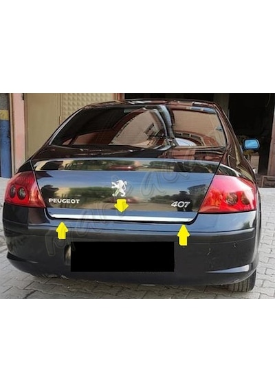 Peugeot 407 Krom Bagaj Alt Çıta 2004-2010 Paslanmaz Çelik