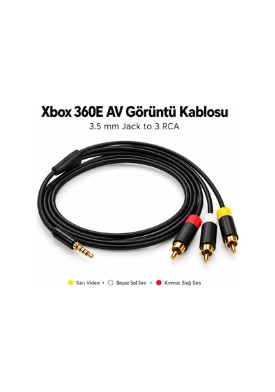 Xbox 360e Uyumlu Kompozit Av Kablo 3.5mm Jack To Rca Tv Görüntü Ve Ses Kablosu