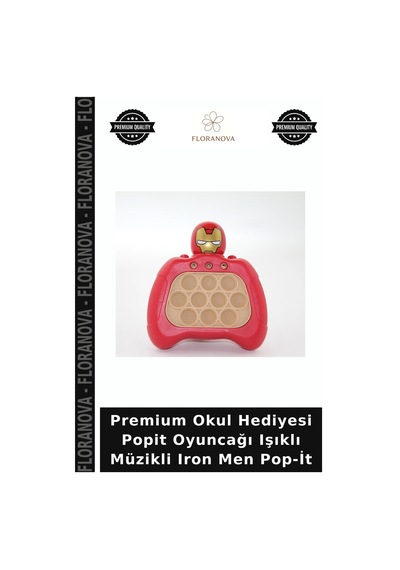 Premium Okul Hediyesi Popit Oyuncağı Işıklı Müzikli Iron Men Pop-it
