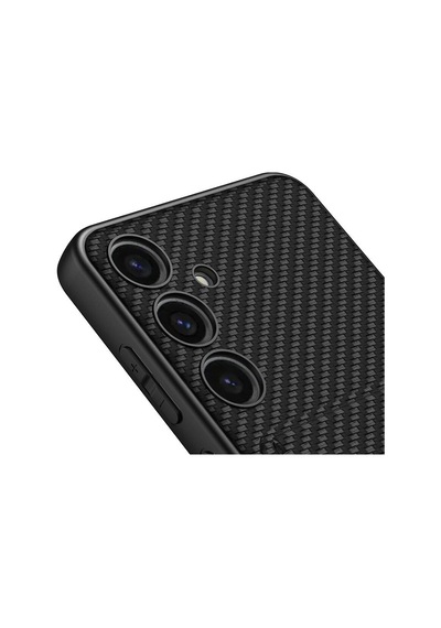 Galaxy S24 Plus Suni Deri Arka Yüzey Zore Kartlıklı Kıpta Silikon Kapak Gümüş