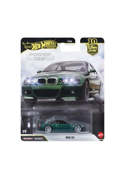Hot Wheels Premium Bmw M3 - Car Culture Power Trip Koyu Yeşil 1/64 Diecast Model Araba Çok Renkli