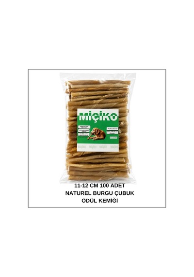 Ayrex 100 Lü Naturel Burgu Ödül Çubuğu Ve Çiğneme Kemiği 11-12cm
