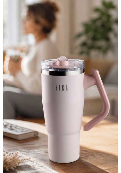 Fika Lumi Döner Kulplu Termos 1200 Ml - Pudra-7577 Pembe