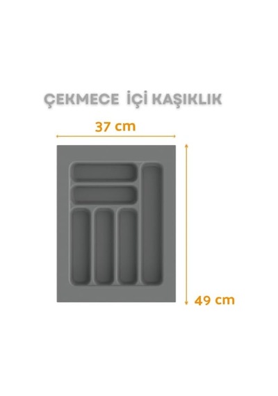 Çekmece İçi Kaşıklık Ve Kepçelik Düzenleyici Gri 37x49 Cm 30x40 Cm Kadar Kesilebilir Diğer