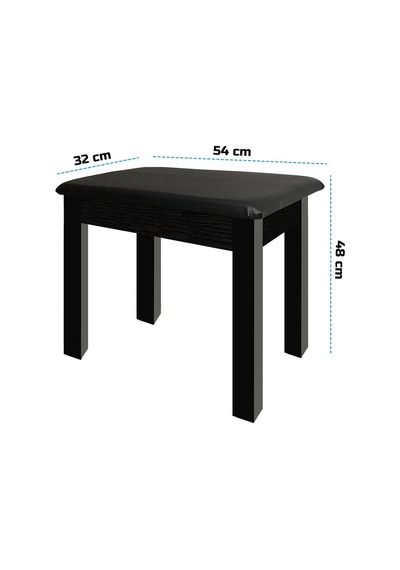 Midex TBX-144BK Gizli Bölmeli Piyano Taburesi Siyah (32x54x48)
