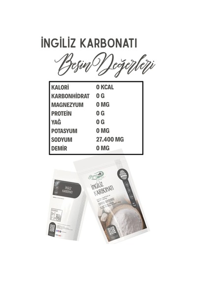1 Kg İngiliz Karbonatı Sodyum Bikarbonat Katkısız Besin Türü