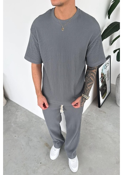 Füme Ottoman Kumaş Oversize Tişört