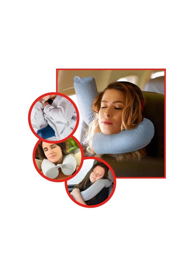 Fermuarlı Cırt Cırtlı Seyahat Boyun Yastığı Yolculuk Yastığı 110cm Bordo